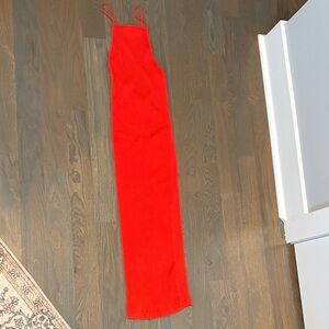 Zara Bold Red Ribbed Dress